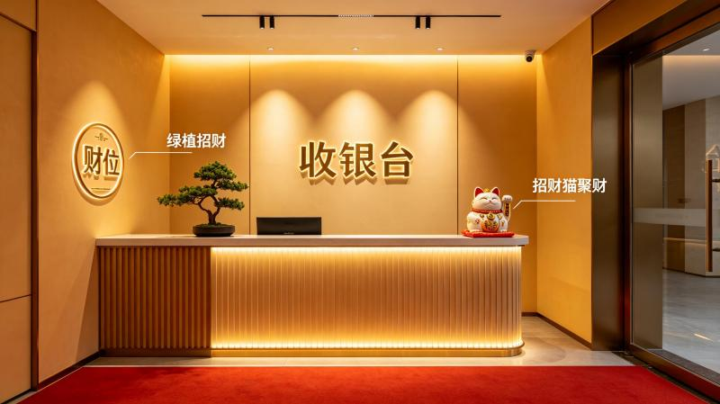 收银台财位摆放示范